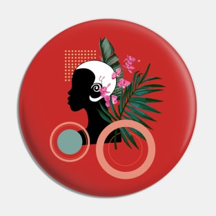 Abstract Black Woman with Orhideas Pin