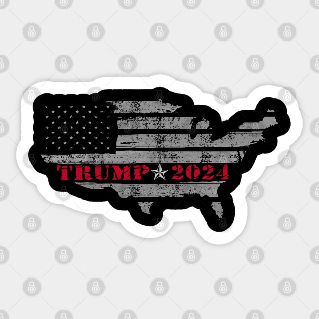 Trump 2024 Distressed American Flag Back Print Hoodie