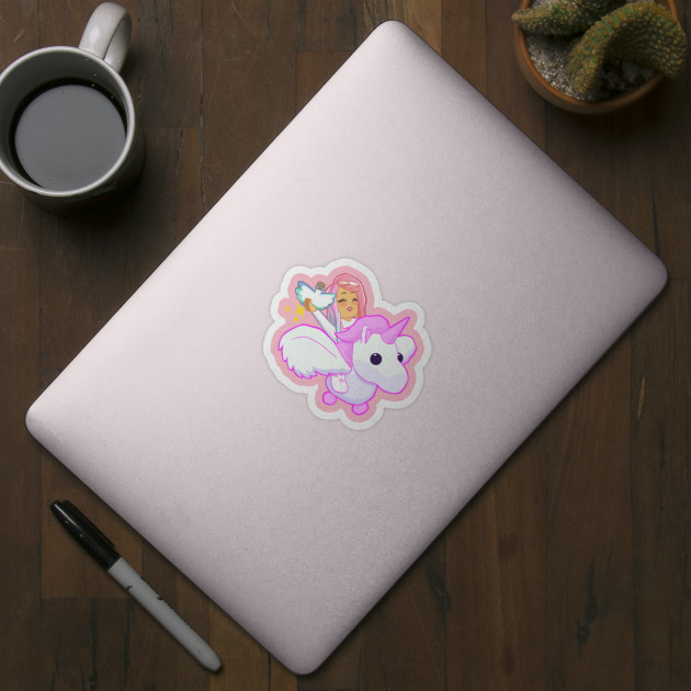 Adopt Me Pink Flying Unicorn Adopt Me Sticker Teepublic - unicorn roblox adopt me pets drawings