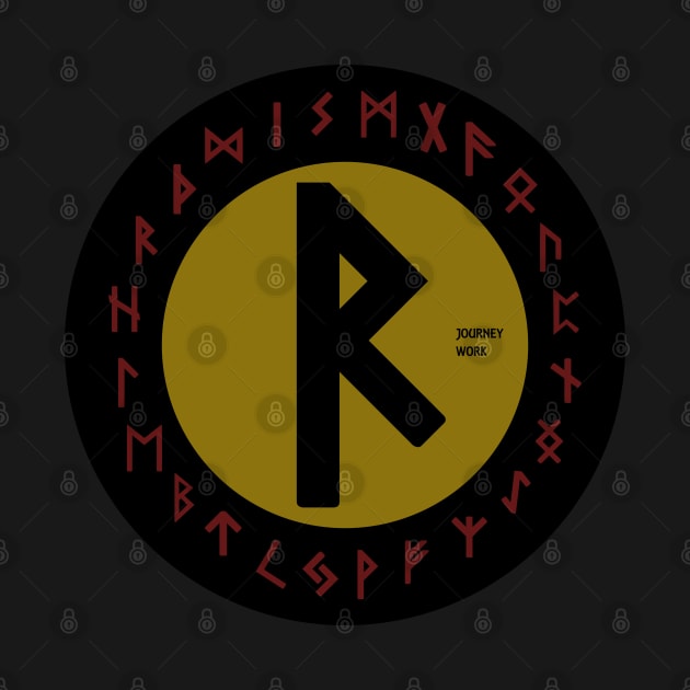 Yellow Raidho Elder Futhark  | Viking Rune Symbol by DepicSpirit