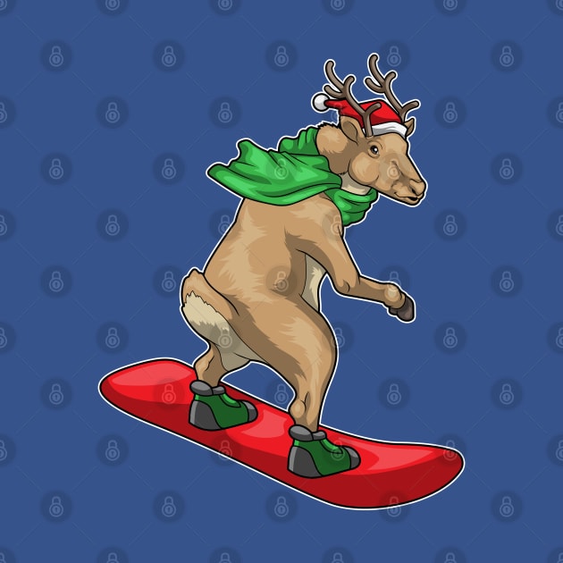 Reindeer Christmas Snowboard by Markus Schnabel