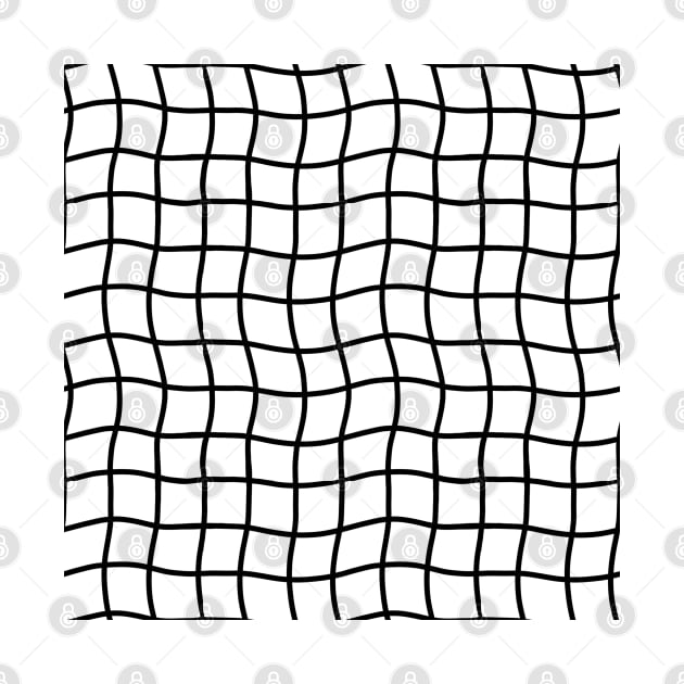 Minimal Abstract Squiggle Grid - Black by JuneNostalgia