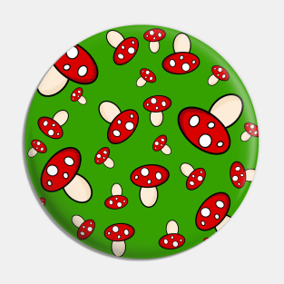 Mushroom Love - Gamer Green Pattern Pin