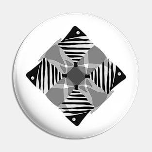 Black white rhombus Pin