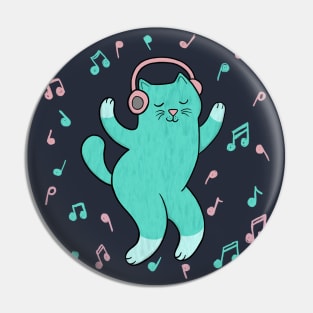 Music Loving Cat Pin