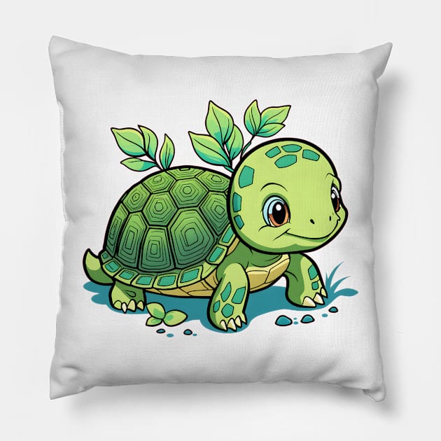 Cute Turtle Pillow by Jackson Williams