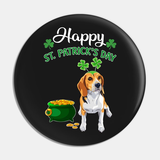 Happy St Patrick_s Day For Beagle Lovers T shirt Pin by TeeLovely