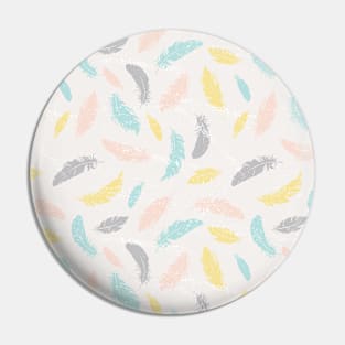 Pastel feathers Textured Pin