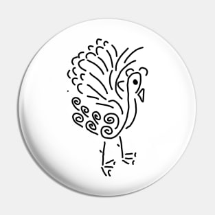 Minimal Peacock Pin