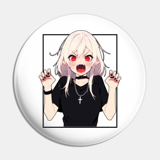 Cute Goth Anime Vampire Pin