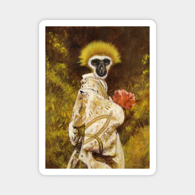 Gibbon Geisha Magnet by mictomart