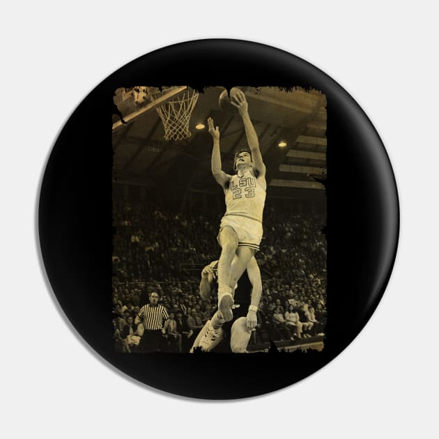 Pete Maravich - Vintage Design Of Basketball Pin by JULIAN AKBAR PROJECT