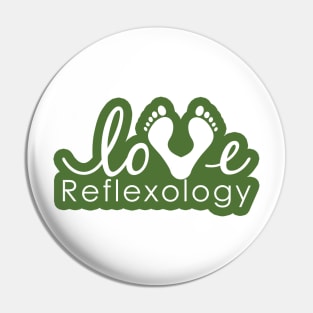 Love Reflexology - BACK of shirt placement (Dark green outline) Pin