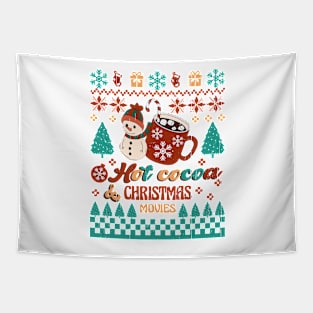 Hot Cocoa Christmas Movies, Retro Christmas Tapestry