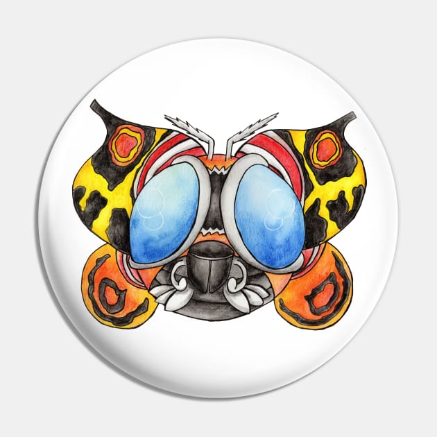 Cute Mothra Pin by AlstonArt