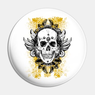 Grunge Skull Pin