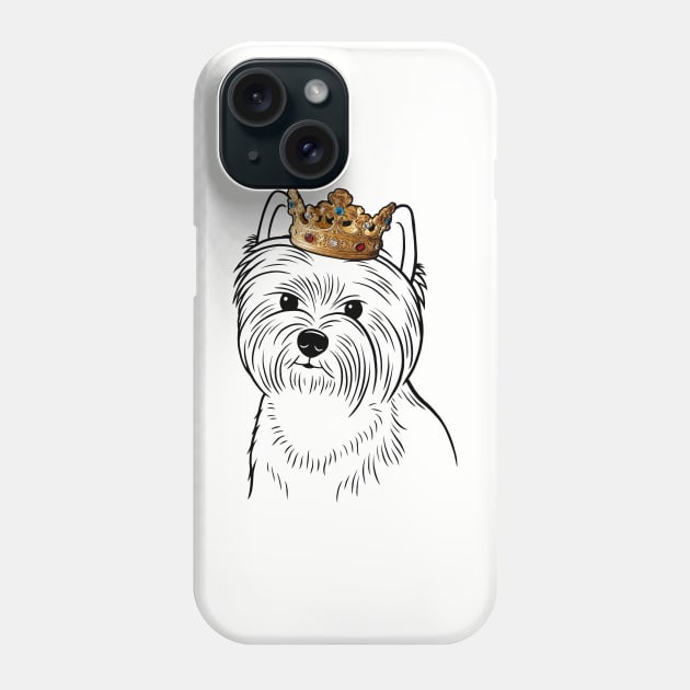 West Highland White Terrier Westie Dog King Queen Wearing Crown Phone Case by millersye