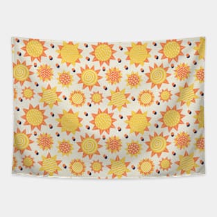 Fun Sun Pattern in yellow Tapestry