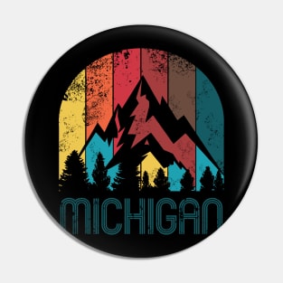 Retro Michigan T Shirt for Men Women and Kids Pin