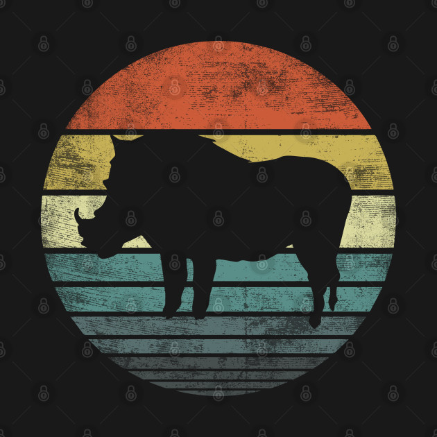 Discover Warthog Lover Retro Vintage Zoo Silhouette - Warthog - T-Shirt