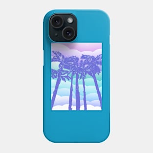 Retro Blue Palm Trees Phone Case