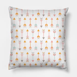 Taupe Coral Tribal Arrows Pattern Indian Indigenous Pillow