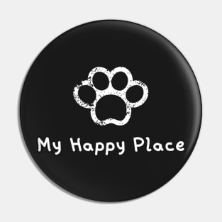 My Happy Place - Paw Print Pin