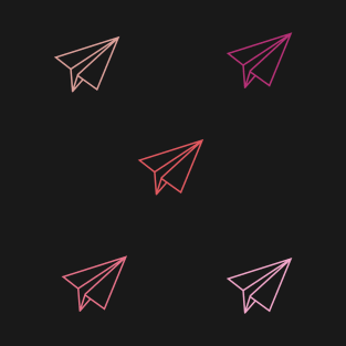 Pink Paperplane Sticker Pack Pink Plain Paper T-Shirt