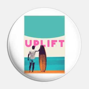 Uplift Man On Beach Graphic Art Pin