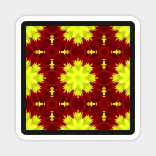 Red Yellow Chysanthemum Pattern Number 8 Magnet