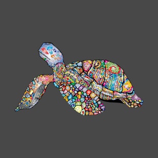 Sea Turtle Animal Floral Chromatic Colorful T-Shirt