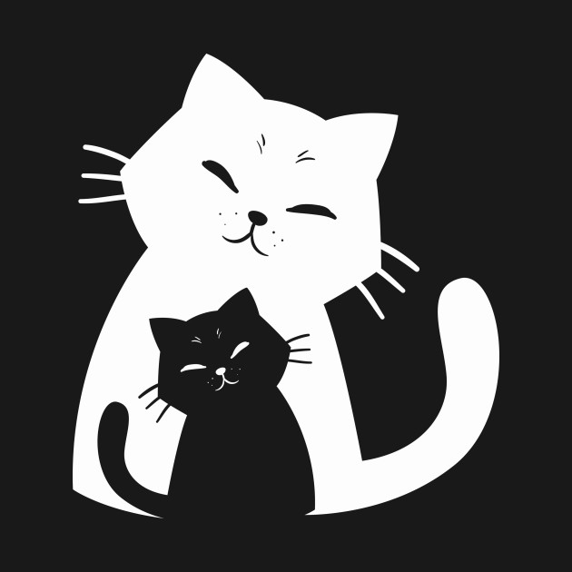 Funny Cat Shirt Silhouette Kitten Cat Lady Girl Woman Funny Cats