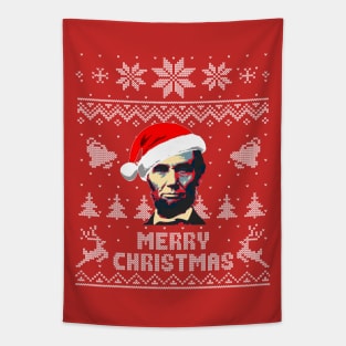 Abraham Lincoln Merry Christmas Tapestry