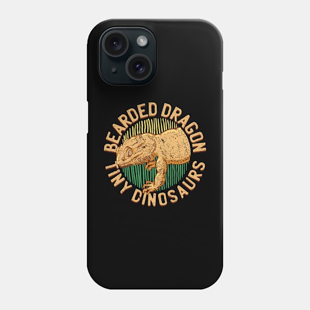 Bearded Dragon Funny Tiny Dinosaurs Phone Case by Visual Vibes