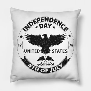 Flight of Freedom: Celebrating 4th of July with Patriotic Eagle Black Design Pillow