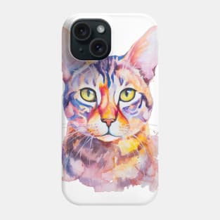 watercolor Bengal Cat Phone Case