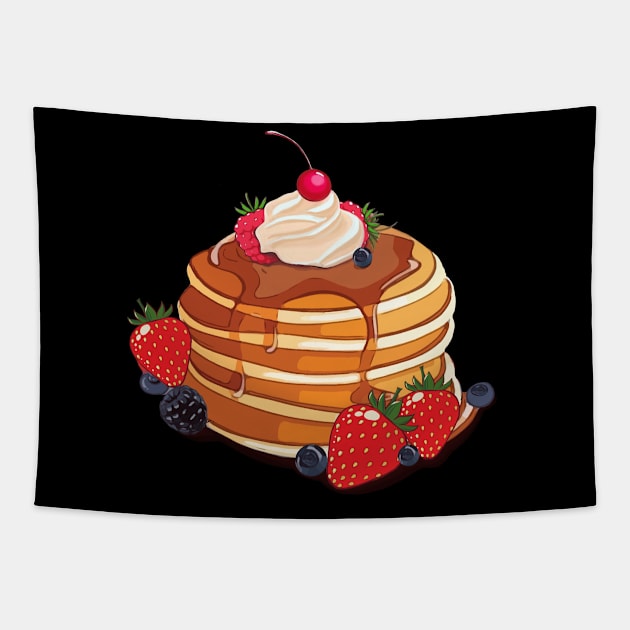 pancakes, kawaii, cream Tapestry by Collagedream