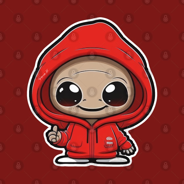 Cool Alien with a Hooded Pullover design #11 by Farbrausch Art