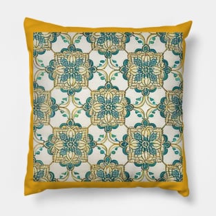 Floral Mosaic Tile Pattern - History Inspired Pillow