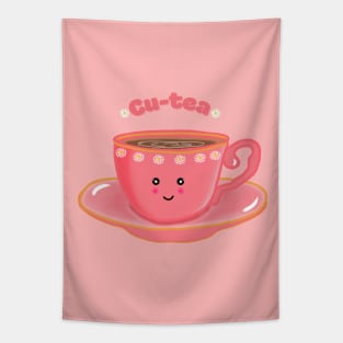 Cu-tea cute pink tea cup Tapestry