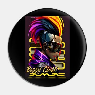 Bossy Chick (punk hair huge shades girl) Pin