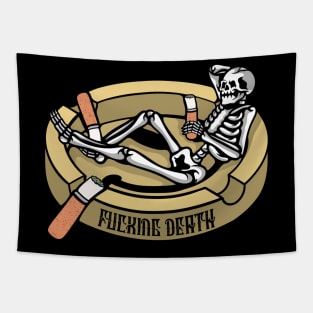 Smoker Skull, Smoking Skull, Smoker Skeleton, Smoking Skeleton Tapestry