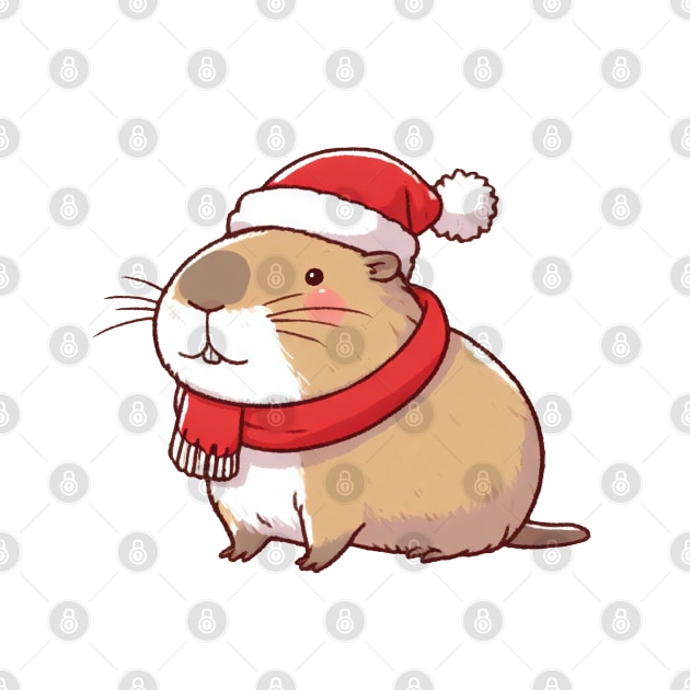 Christmas Capybara by Takeda_Art