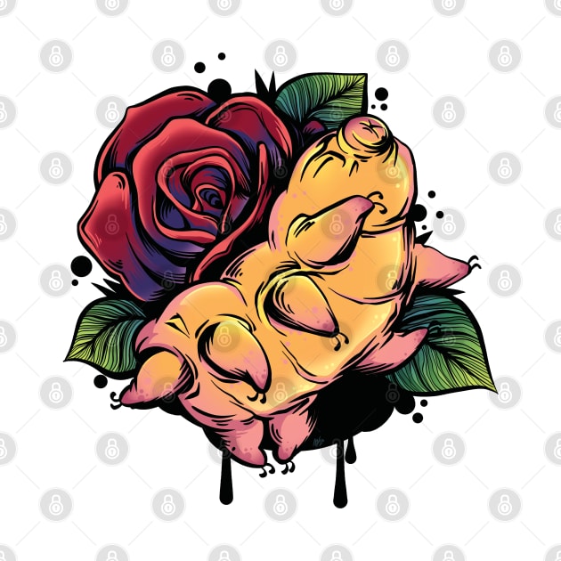 Tardigrade Rose Tattoo by supermara