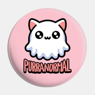 Purranormal! Cute Ghost Cat Pun Pin