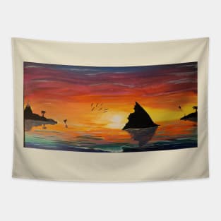 Deep Blue's Sunset Cruise Tapestry