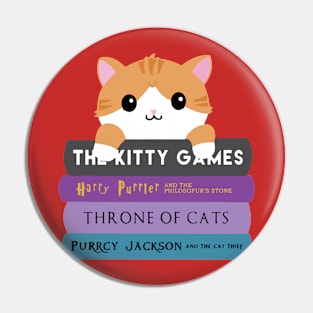 Books and Cats Pin