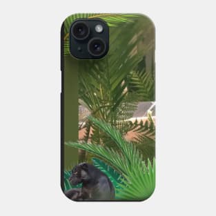 Black panther between palms Phone Case