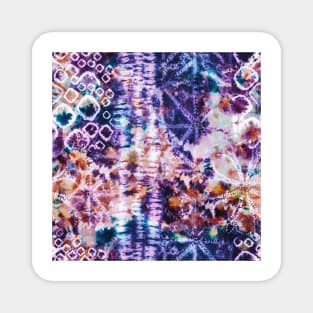 Purple Summer Tie Dye Batik Wax Tie Die Print Magnet