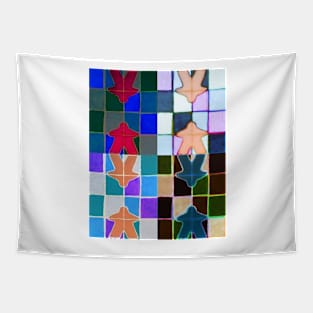 Stained Glass Meeps (SQ) Tapestry